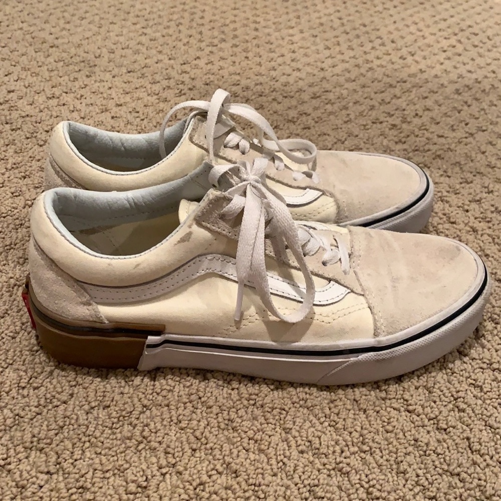 Rare! Butter Yellow/Brown Heel Classic Vans
